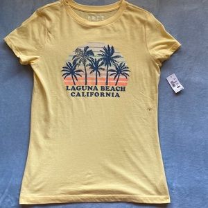 Yellow, laguna beach California summer shirt